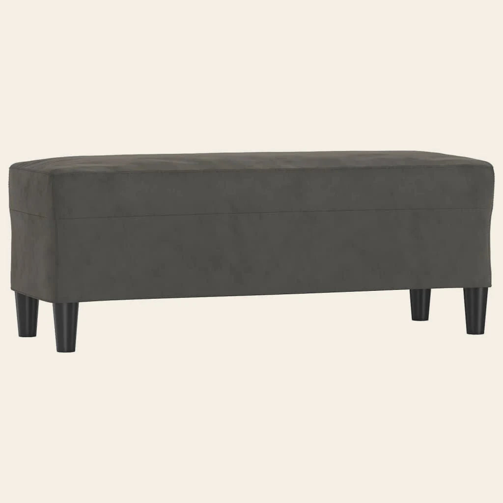 Banc de lit Grand-Cerf gris anthracite en velours, vue de trois quarts
