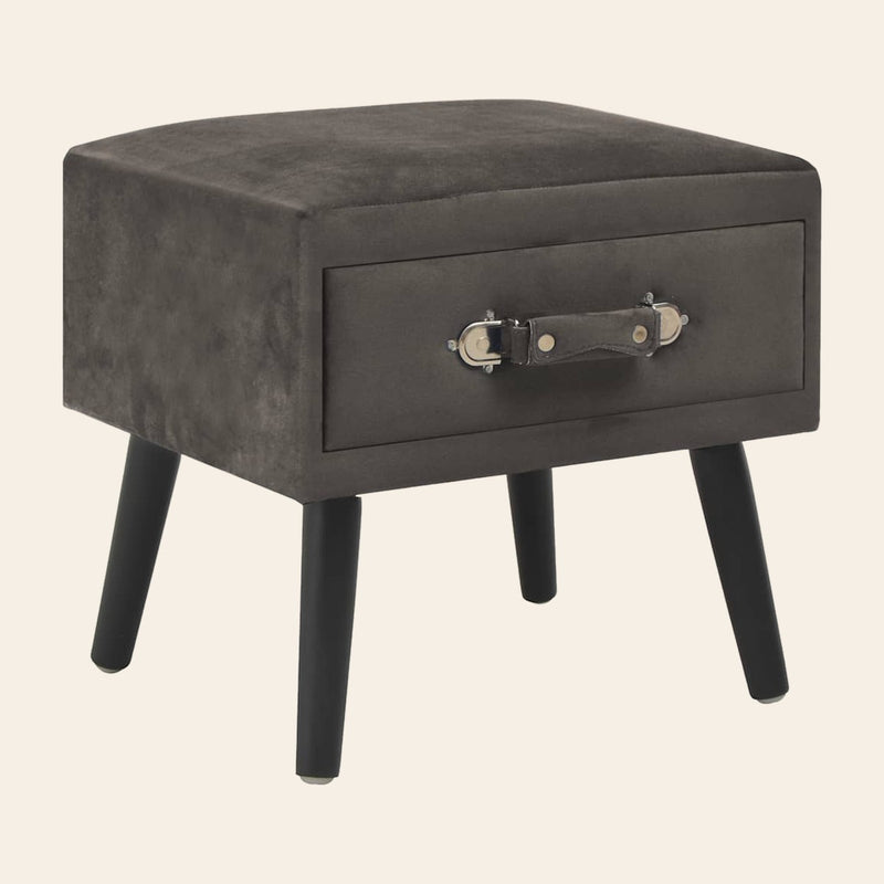Table de chevet en velours, Brume