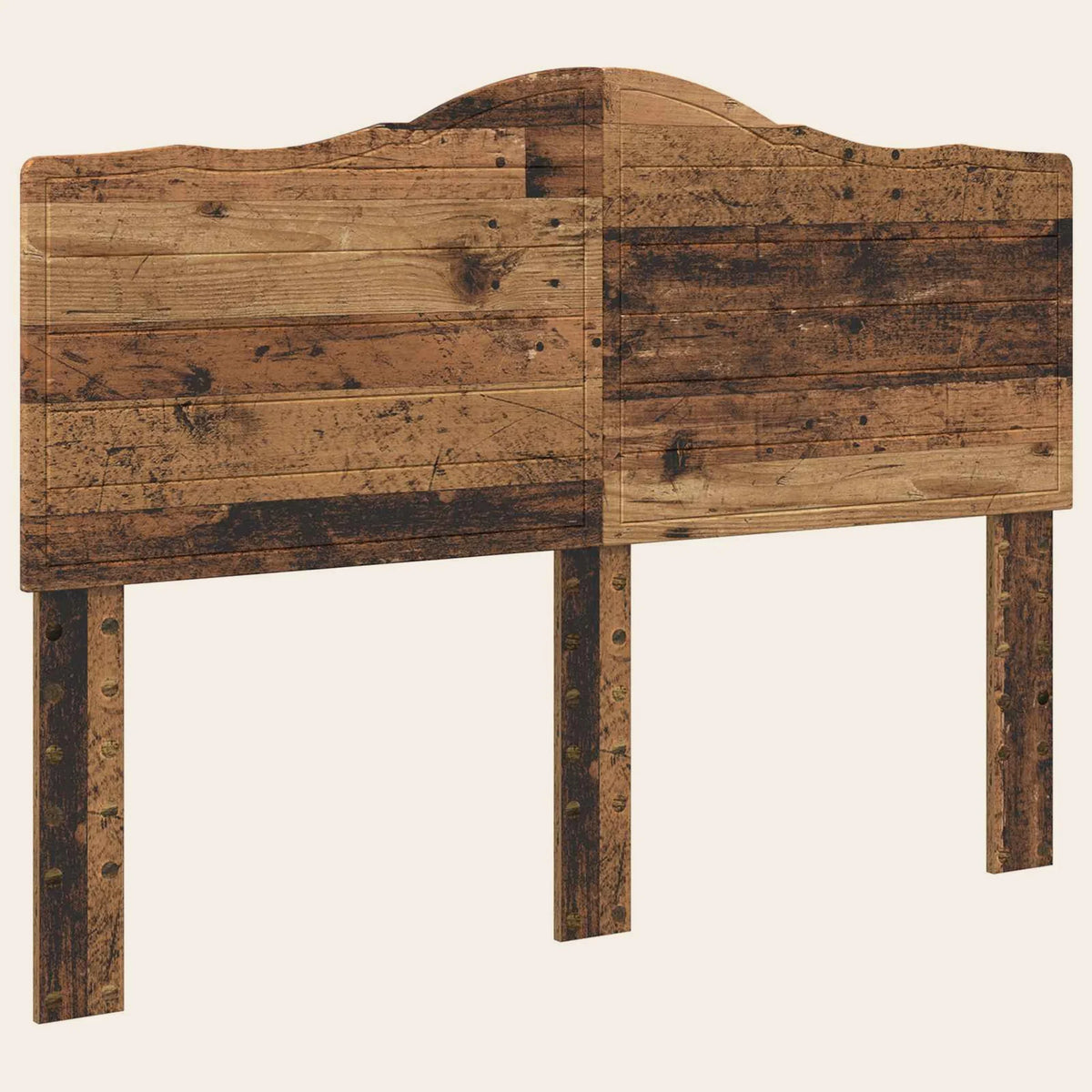 Tête de lit chantournée en bois Marigny, finition bois vieilli
