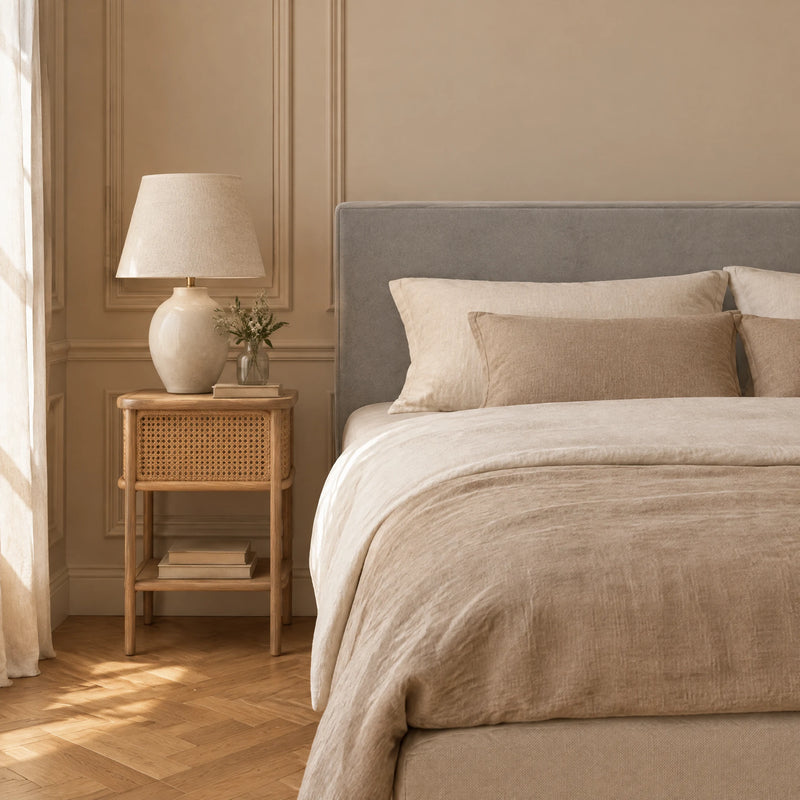 Tête de lit en velours lisse à poser, Cluny