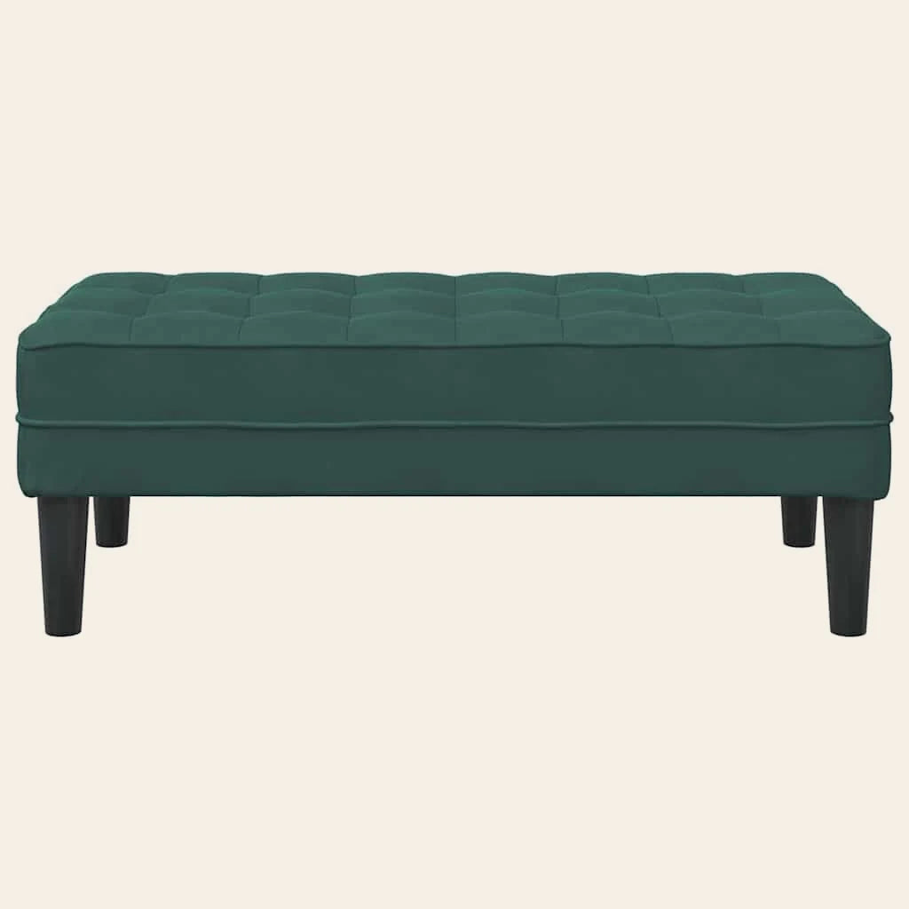 Banc de lit Beaujolais vert sapin en velours capitonné, vue de face