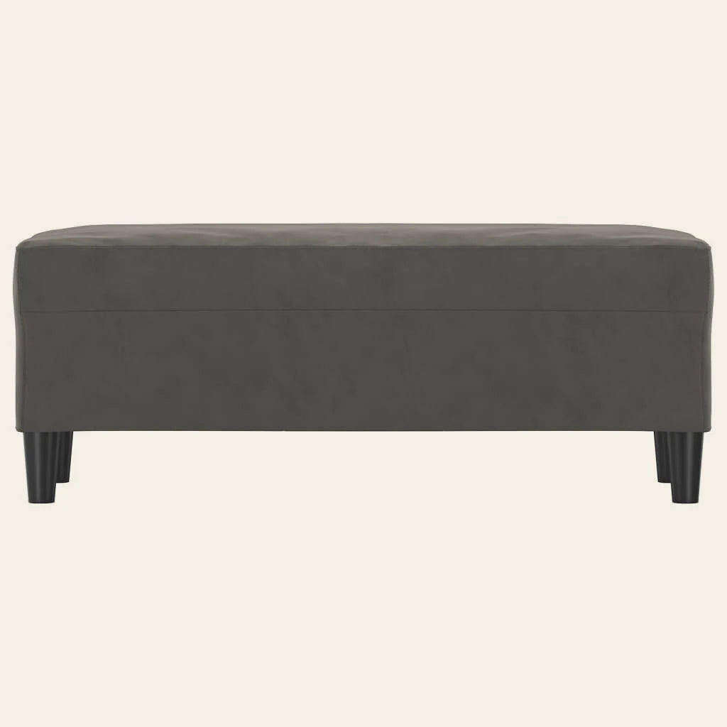 Banc de lit Grand-Cerf gris anthracite en velours, vue de face