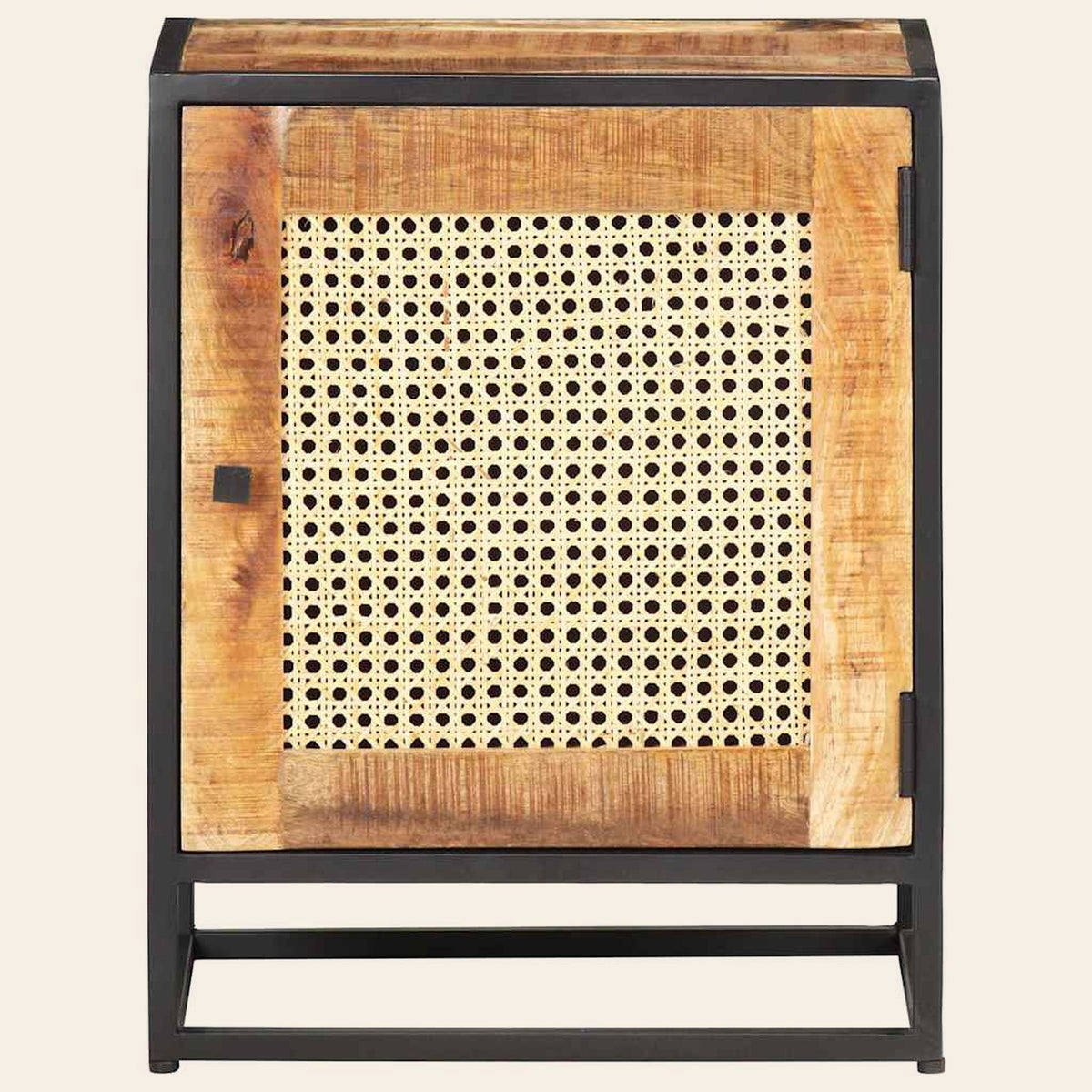 Table de chevet Veillée, vue de face, porte cannée