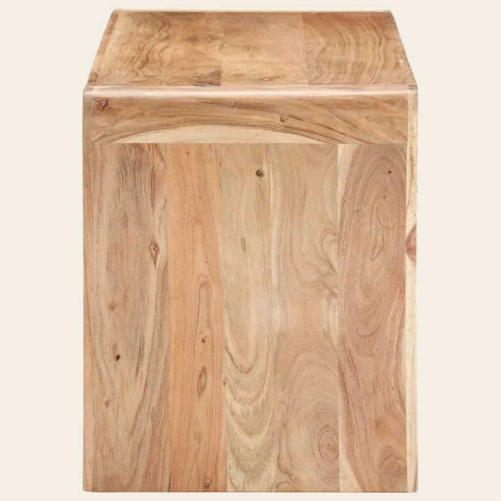 Banc de lit Choiseul en acacia massif, 110 cm, vue de côté