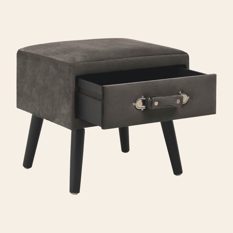 Table de chevet en velours, Brume