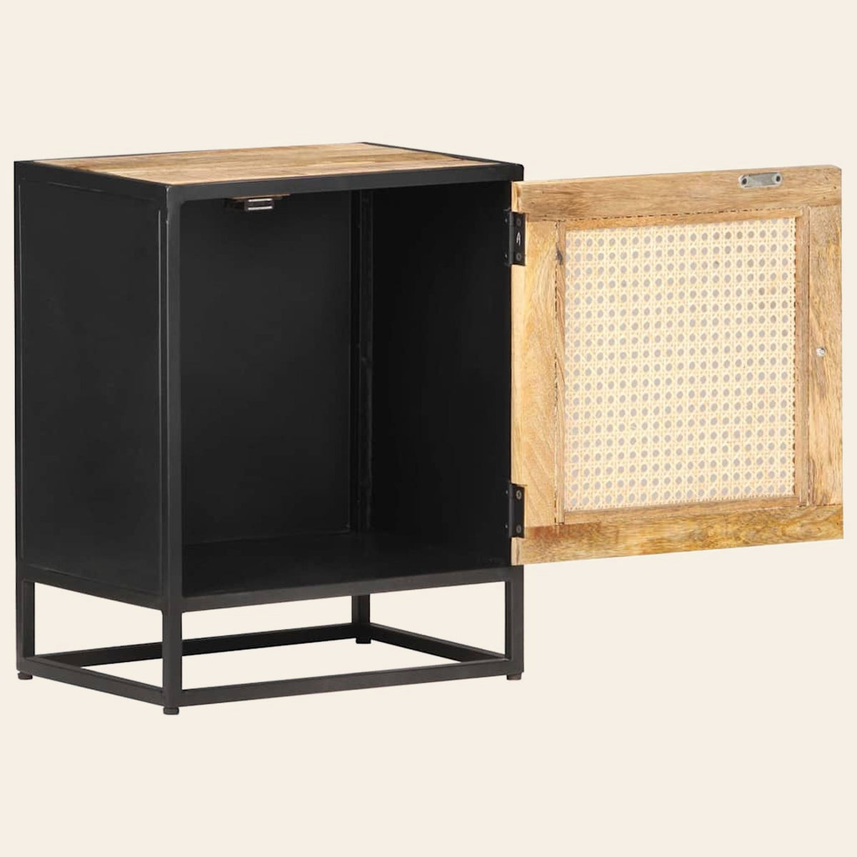 Table de chevet Veillée, porte ouverte, niche de rangement