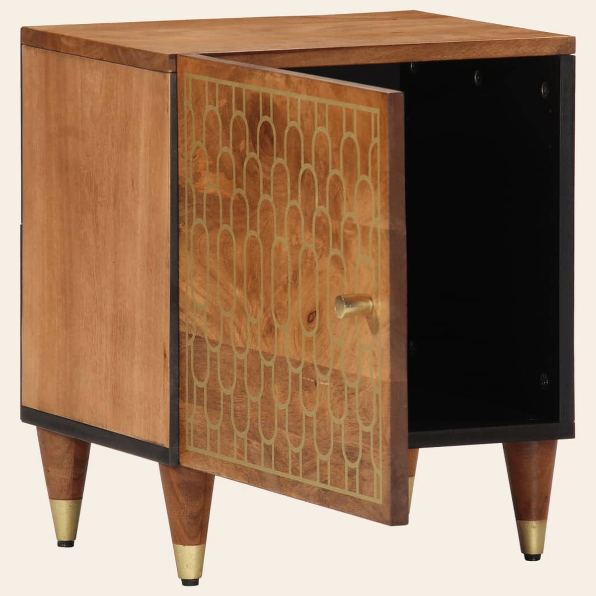 Table de chevet Pleine Lune, porte ouverte, niche de rangement
