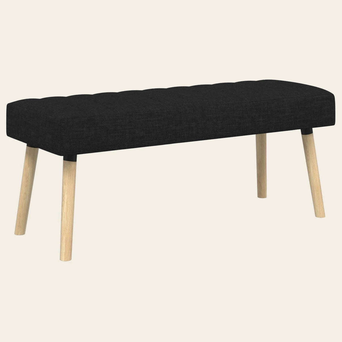 Banc de lit Colbert noir en tissu capitonné, vue de trois quarts