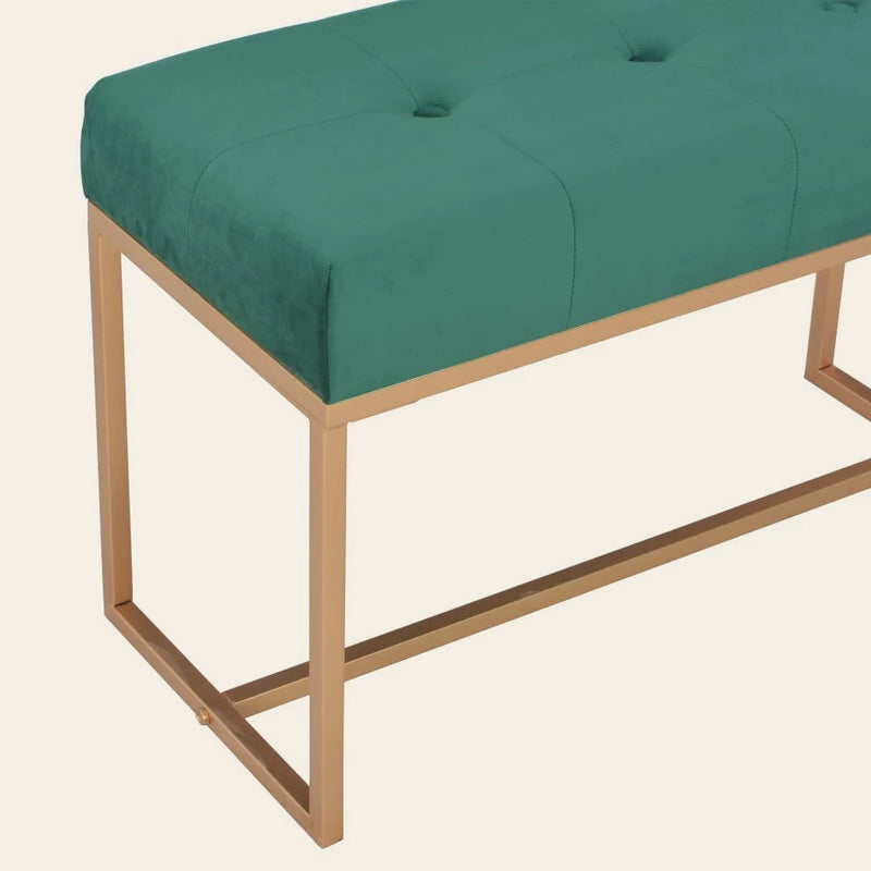 Banc de lit en velours et métal doré, Valois