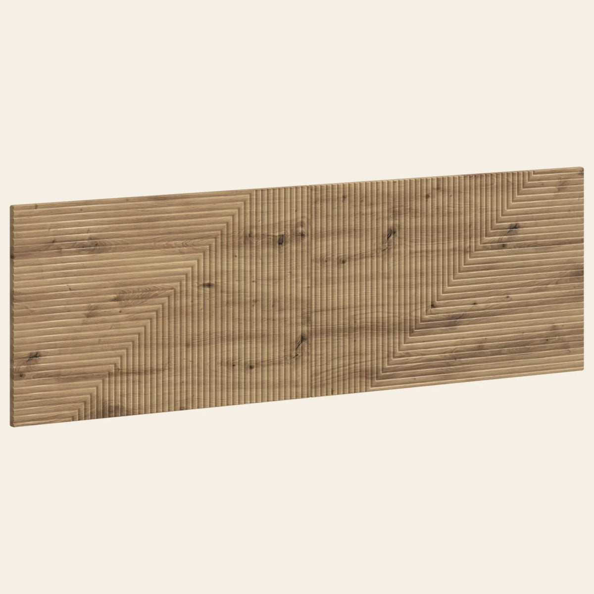 Tête de lit murale en bois à chevrons Saint-Honoré, finition chêne naturel