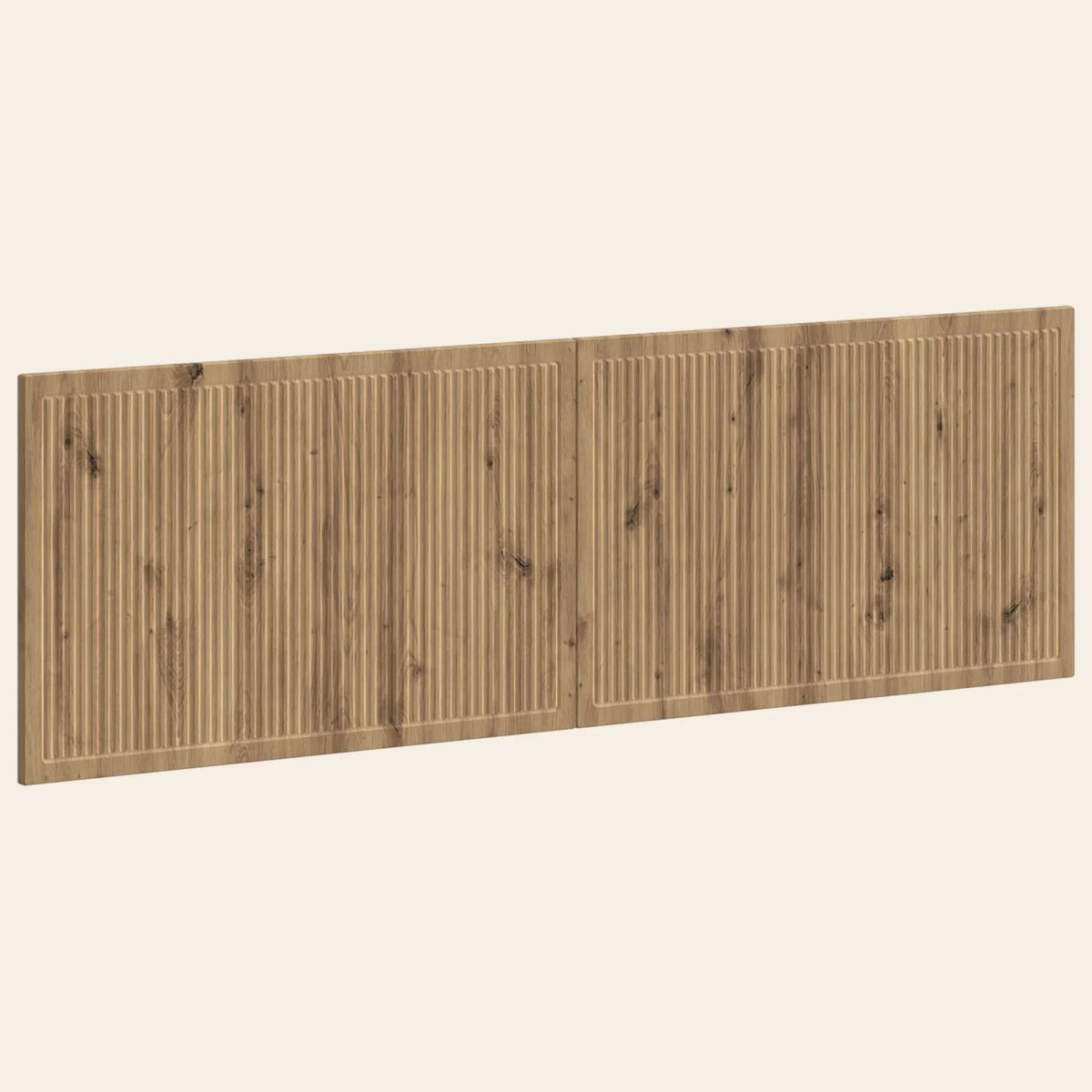 Tête de lit murale en bois cannelé Saint-Germain, finition chêne naturel