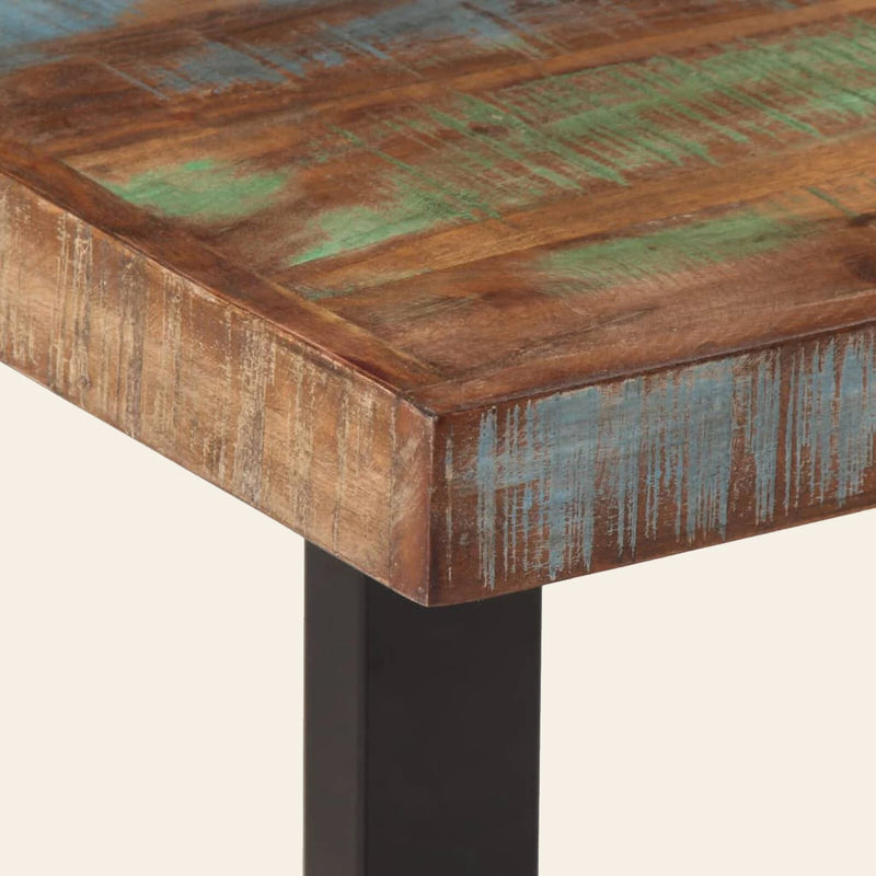 Banc de lit en bois de récupération et acier, Molière