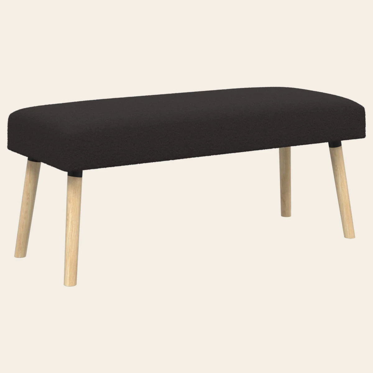 Banc de lit Véro-Dodat noir en tissu bouclé, vue de trois quarts