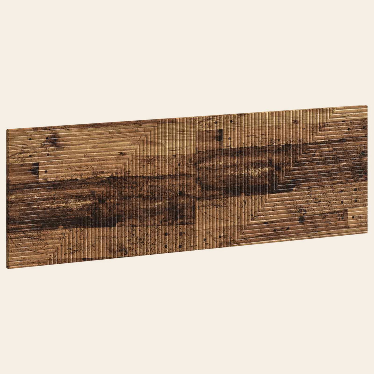 Tête de lit murale en bois à chevrons Saint-Honoré, finition bois vieilli