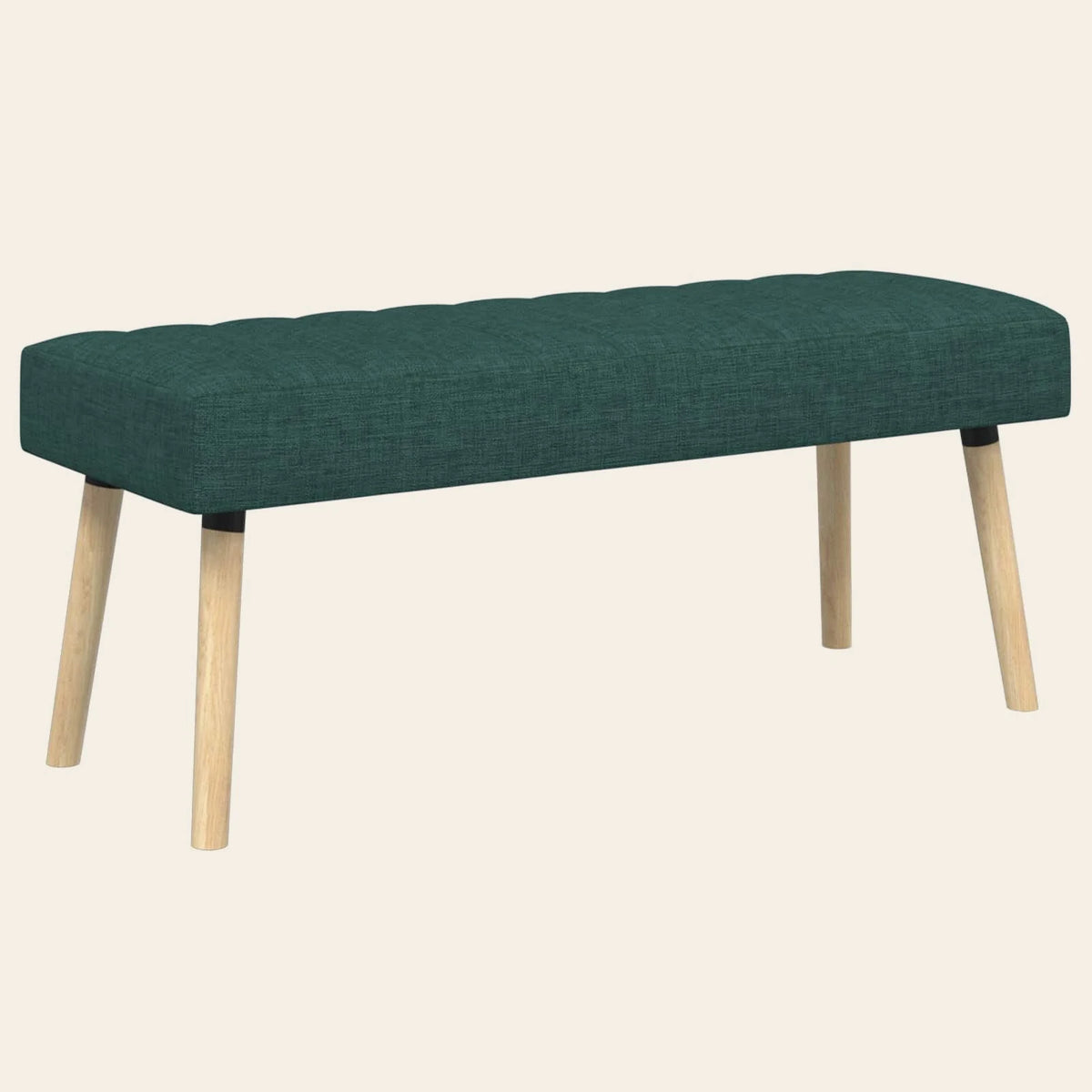 Banc de lit Colbert vert sapin en tissu capitonné, vue de trois quarts