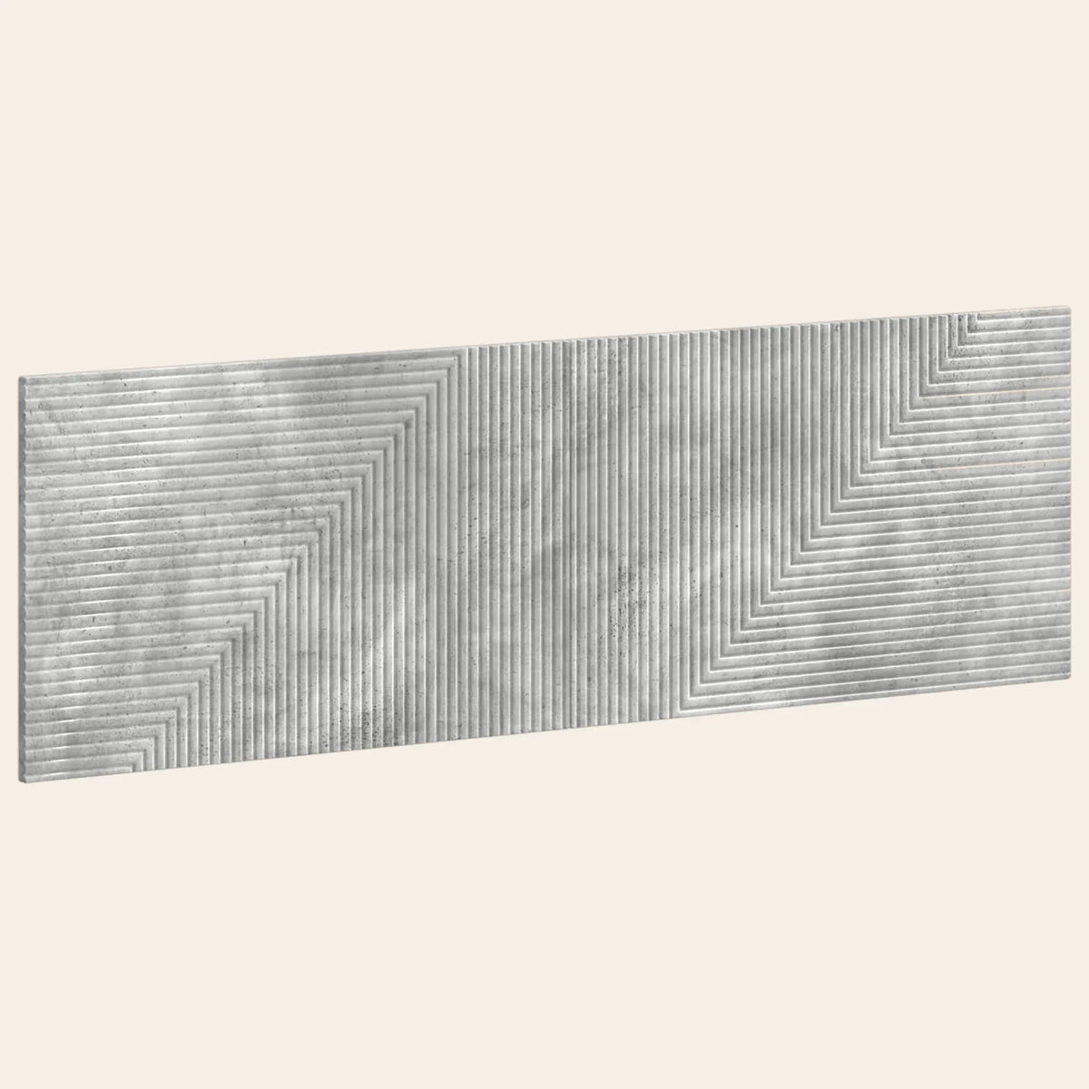 Tête de lit murale en bois à chevrons Saint-Honoré, finition gris