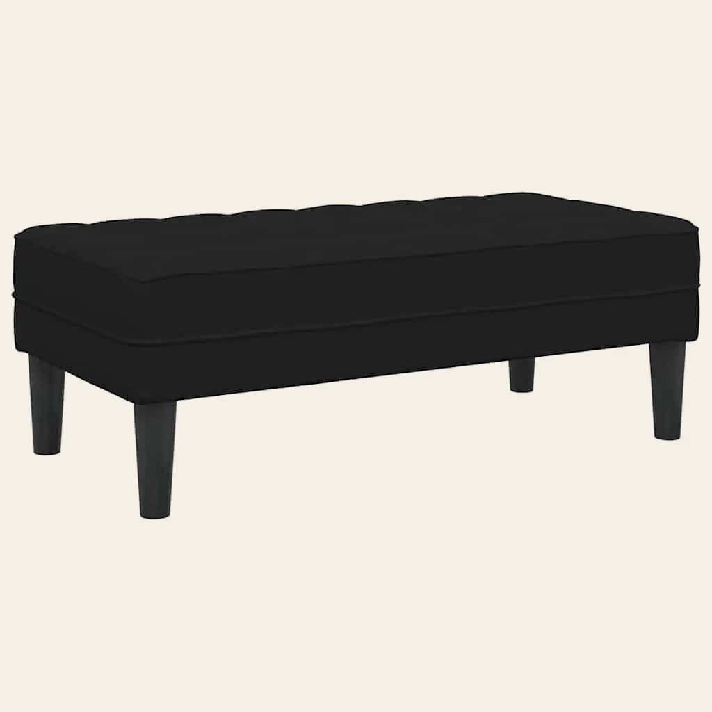 Banc de lit Beaujolais noir en velours capitonné, vue de trois quarts