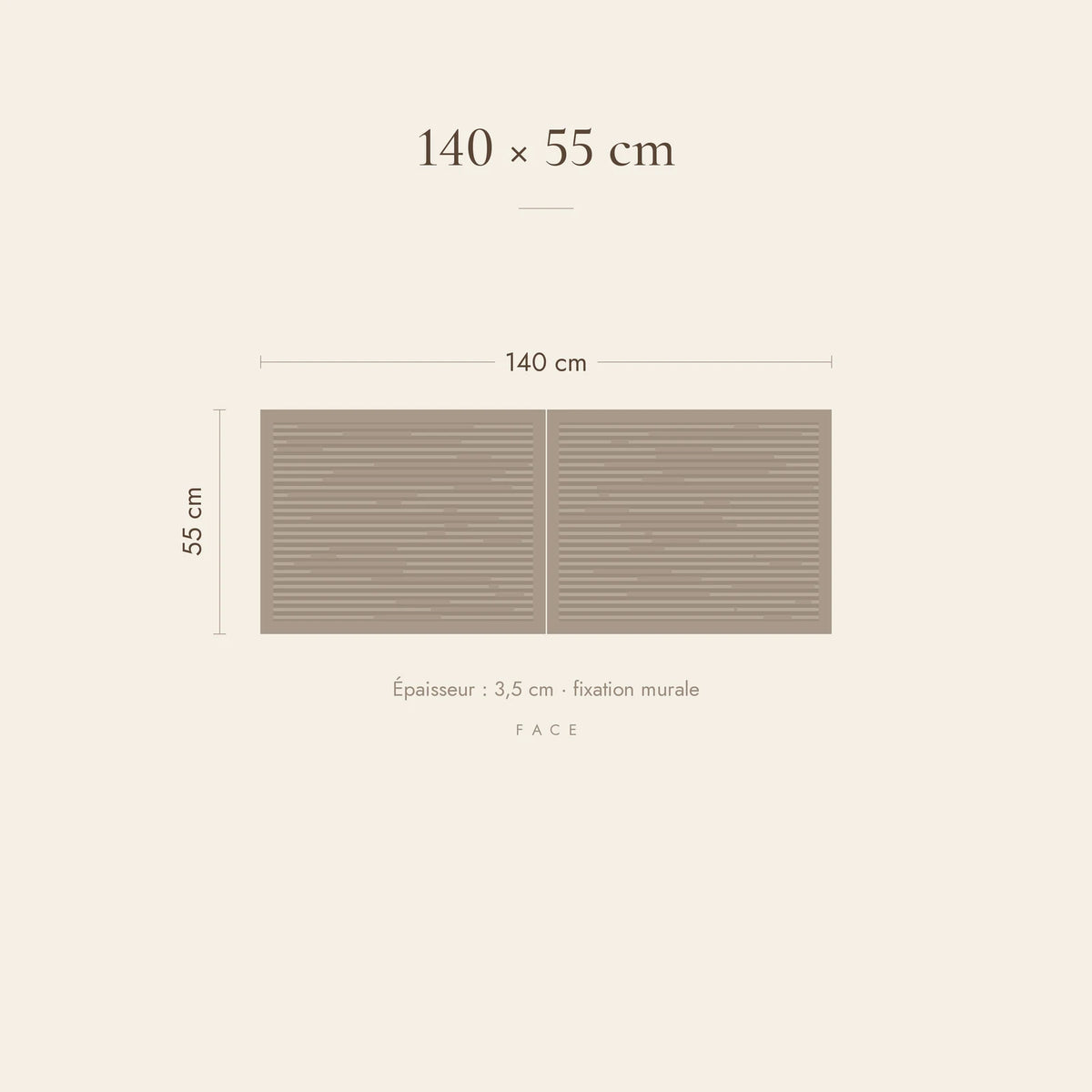 Dimensions de la tête de lit Batignolles pour un lit de 140 cm
