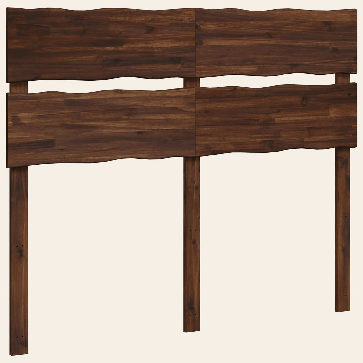 Tête de lit haute en bois massif Boulogne, finition acacia brun