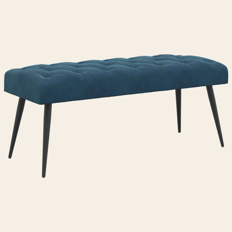 Banc de lit capitonné à boutons en velours, Princes
