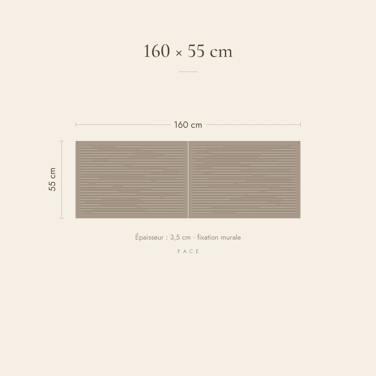 Dimensions de la tête de lit Batignolles pour un lit de 160 cm