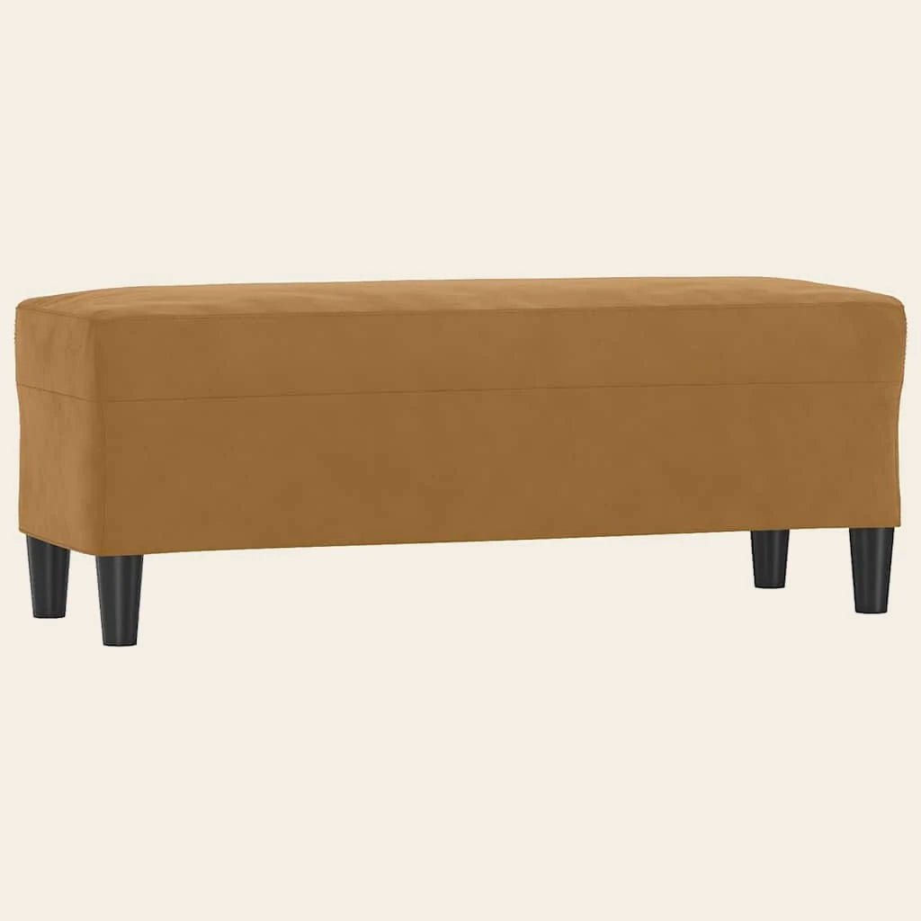 Banc de lit Grand-Cerf chocolat en velours, vue de trois quarts