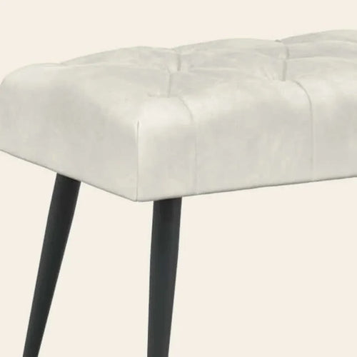 Banc de lit Princes écru velours, gros plan