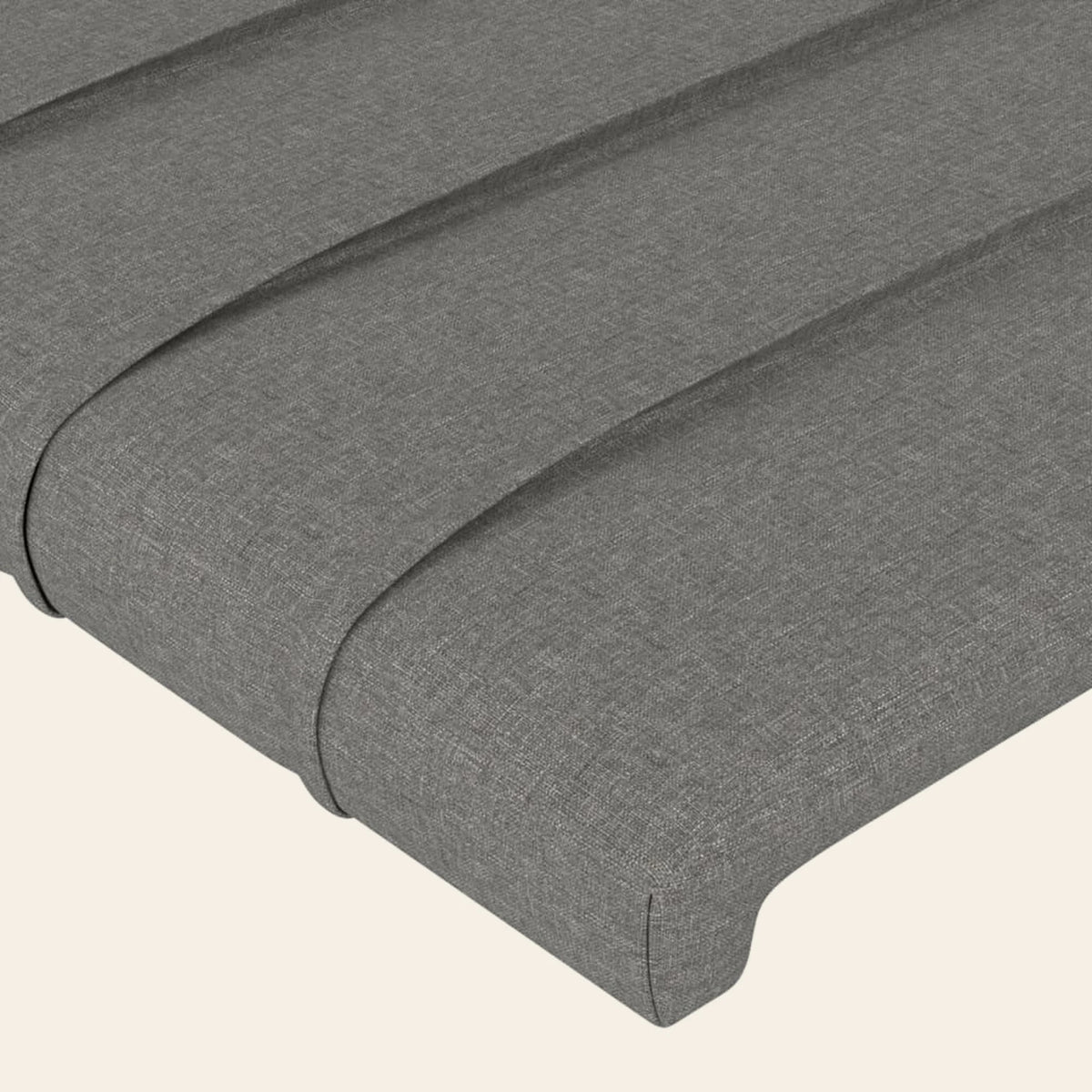 Gros plan du tissu gris anthracite de la tête de lit Bagatelle