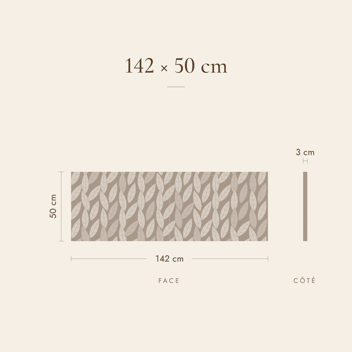 Dimensions de la tête de lit Luxembourg pour un lit de 140 cm