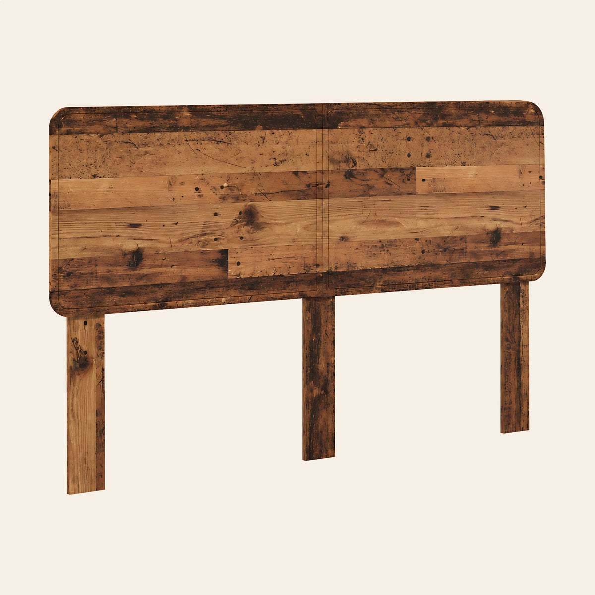Tête de lit en bois à poser Odéon, finition bois vieilli