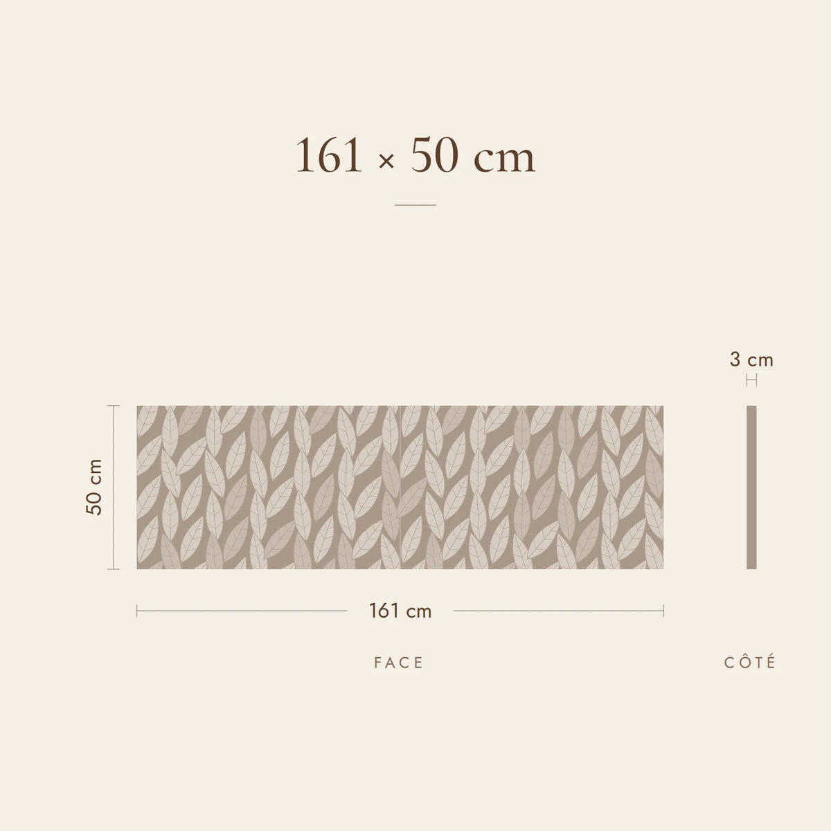 Dimensions de la tête de lit Luxembourg pour un lit de 160 cm