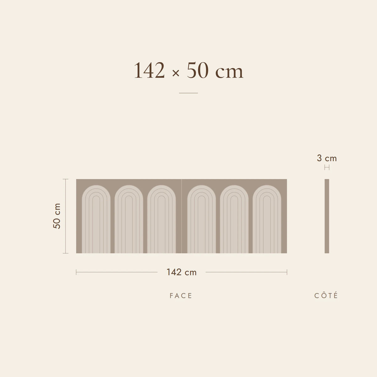 Dimensions de la tête de lit Palais-Royal pour un lit de 140 cm