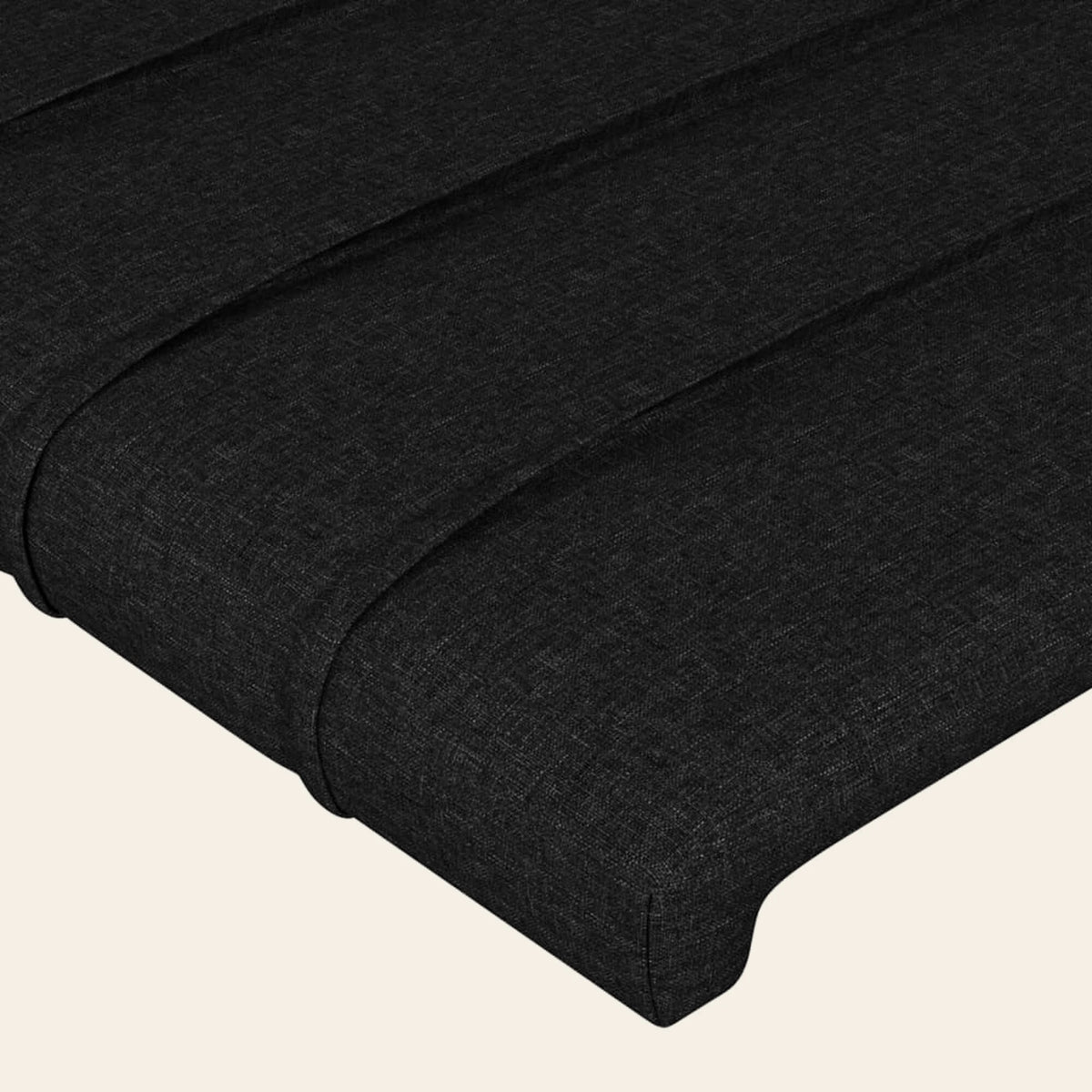 Gros plan du tissu noir de la tête de lit Bagatelle