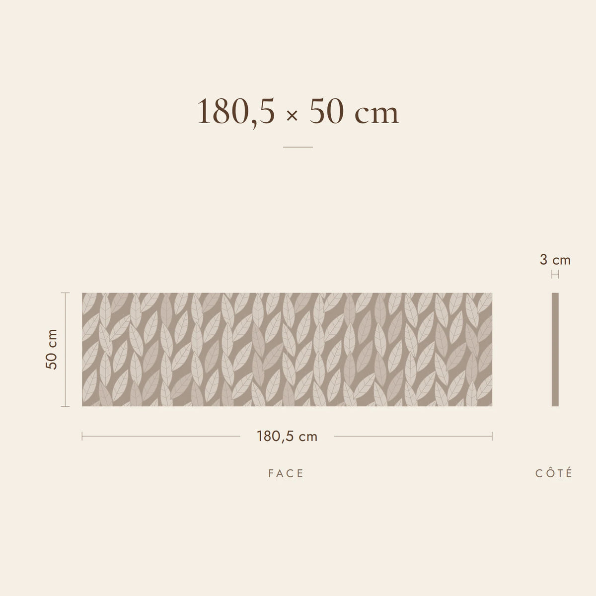 Dimensions de la tête de lit Luxembourg pour un lit de 180 cm