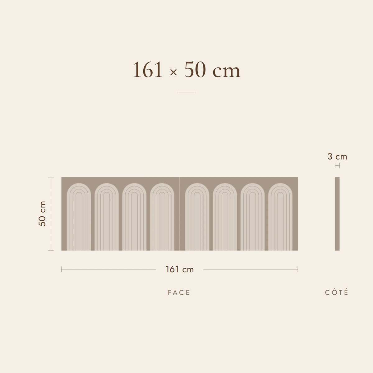 Dimensions de la tête de lit Palais-Royal pour un lit de 160 cm
