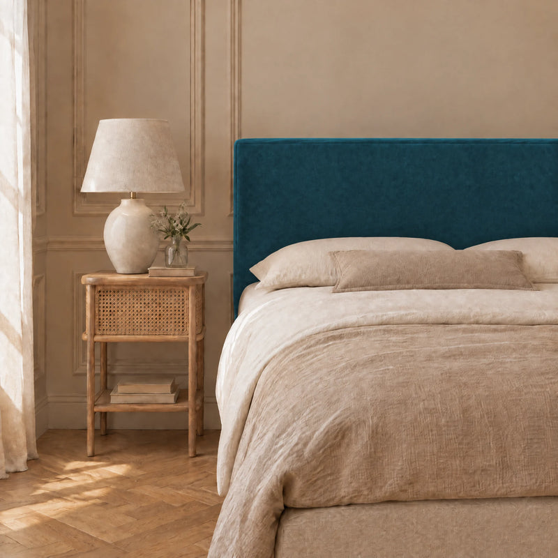 Tête de lit en velours lisse à poser, Cluny