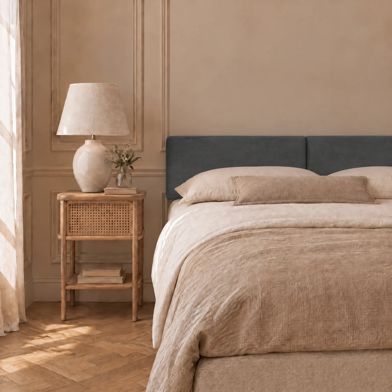 Tête de lit en velours lisse à poser, Cluny