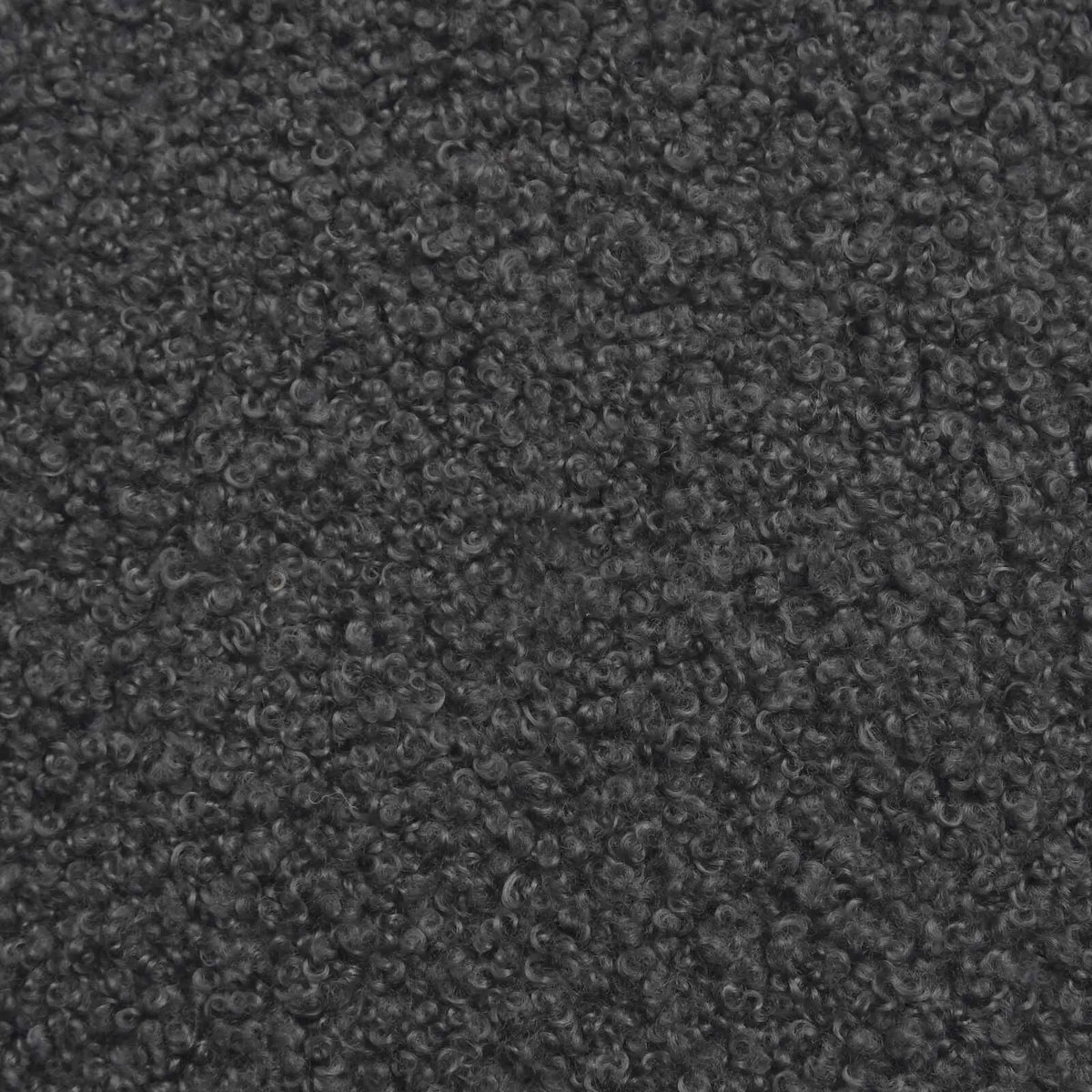Gros plan sur le tissu bouclé gris anthracite du banc de lit Véro-Dodat