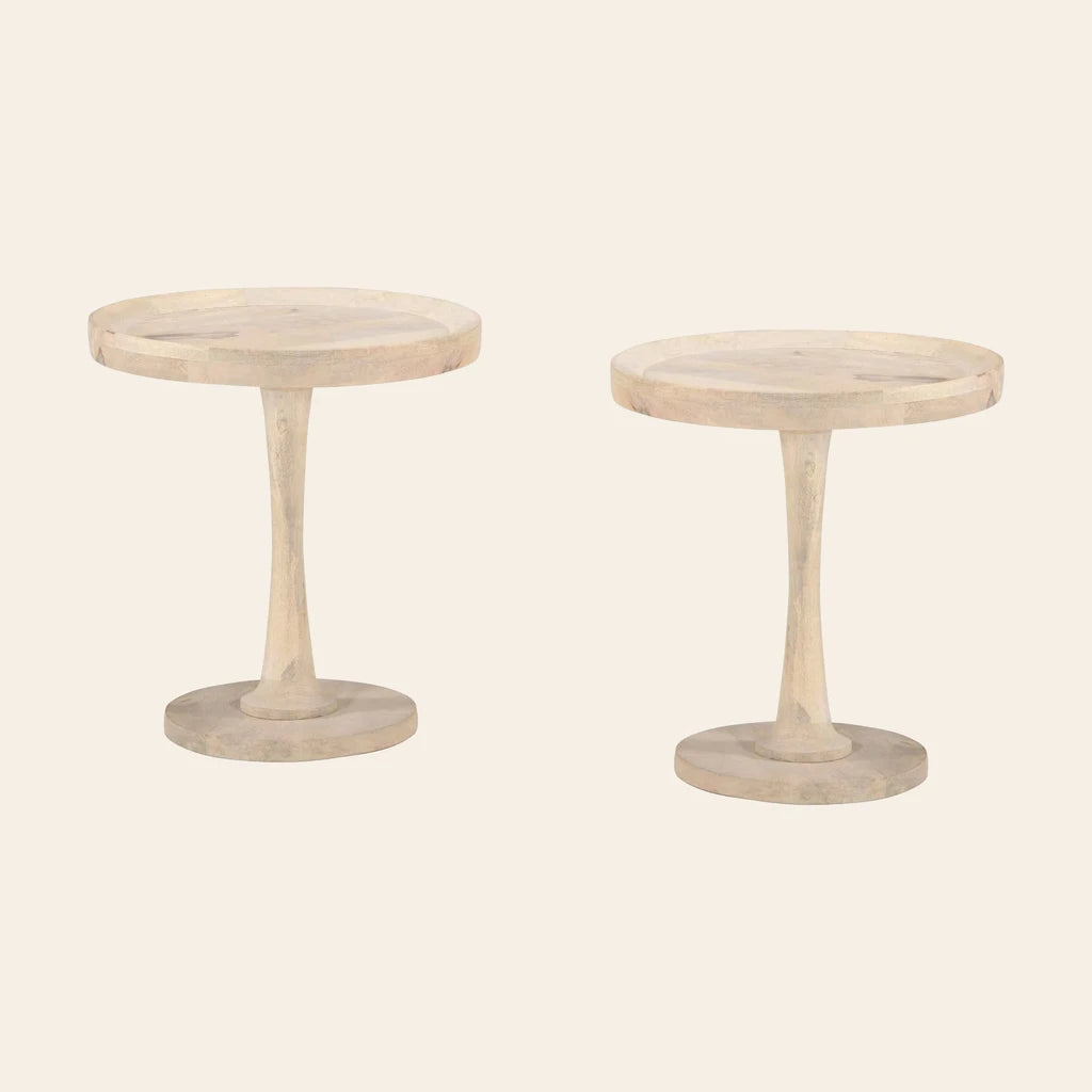 Lot de 2 tables d'appoint Équinoxe en manguier massif - Atelier Dormance