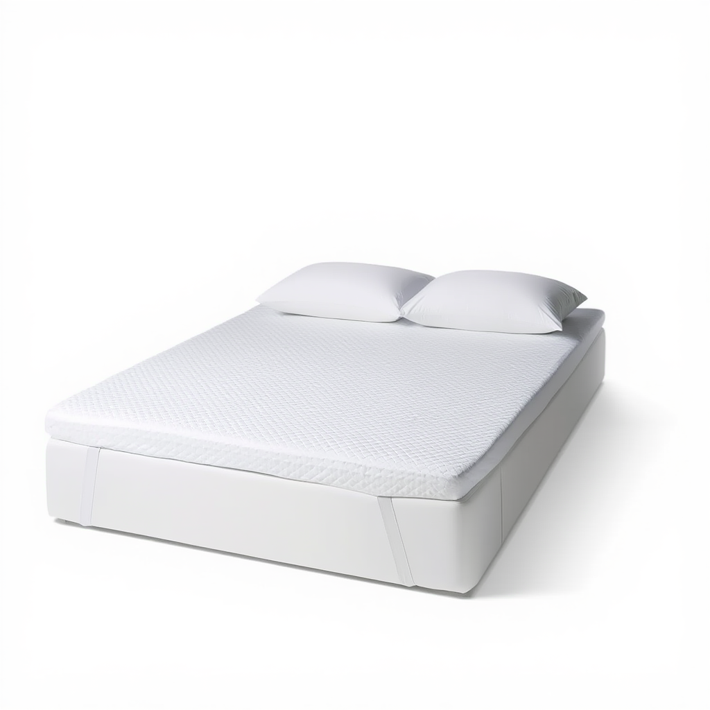 Surmatelas mémoire de forme 140x190 cm avec épaisseur 7 cm et fixation par bandes élastiques aux 4 coins