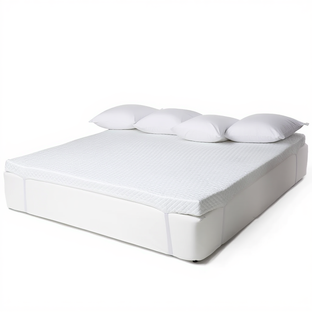 Surmatelas mémoire de forme 180x200 cm avec épaisseur 7 cm et fixation par bandes élastiques aux 4 coins