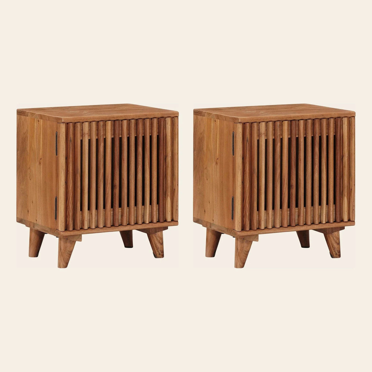 Table de chevet Rai de Lune acacia, lot de 2