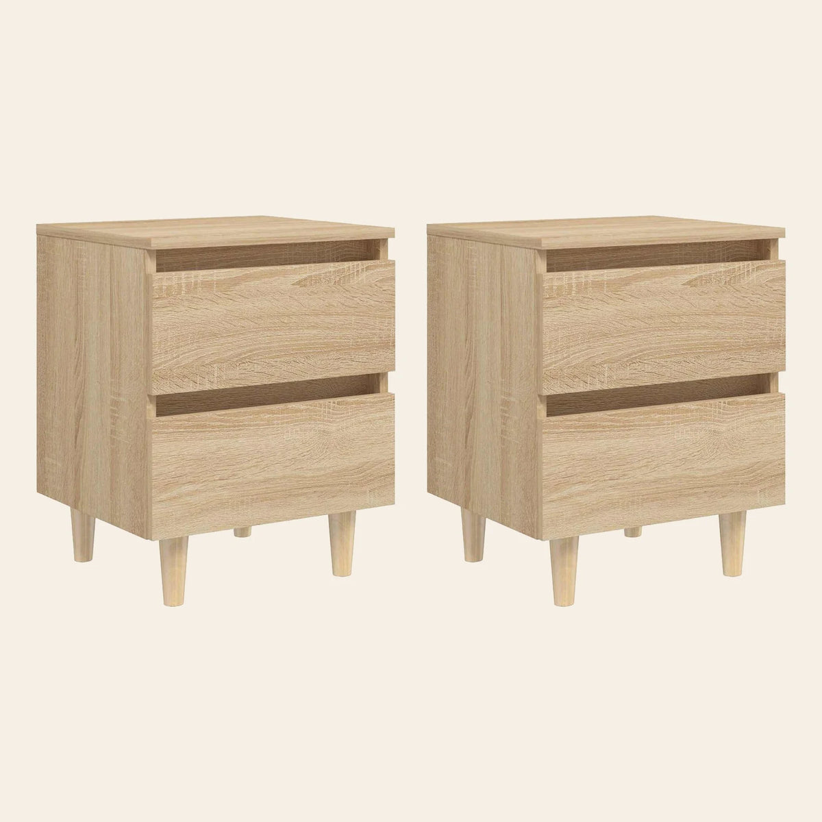 Table de chevet Aurore chêne clair, lot de 2