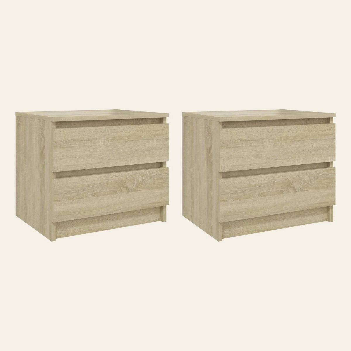 Table de chevet Crépuscule chêne clair, lot de 2
