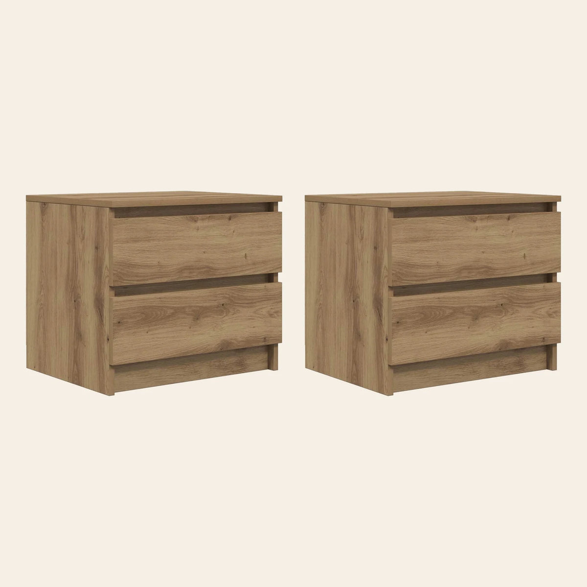 Table de chevet Crépuscule chêne naturel, lot de 2