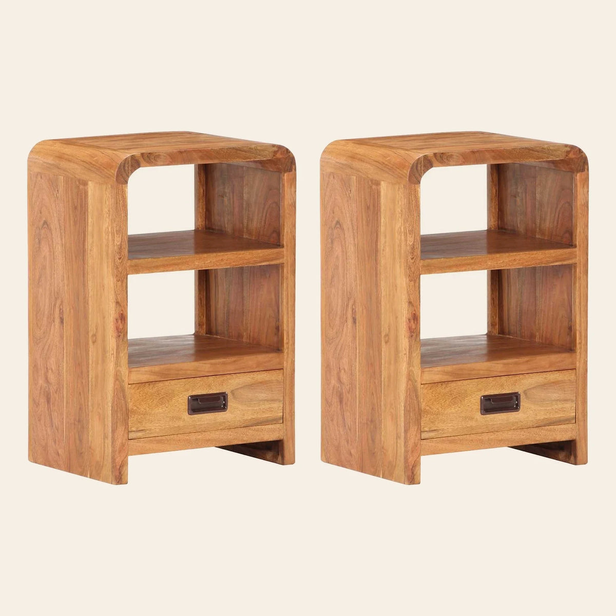 Table de chevet Halo acacia, lot de 2