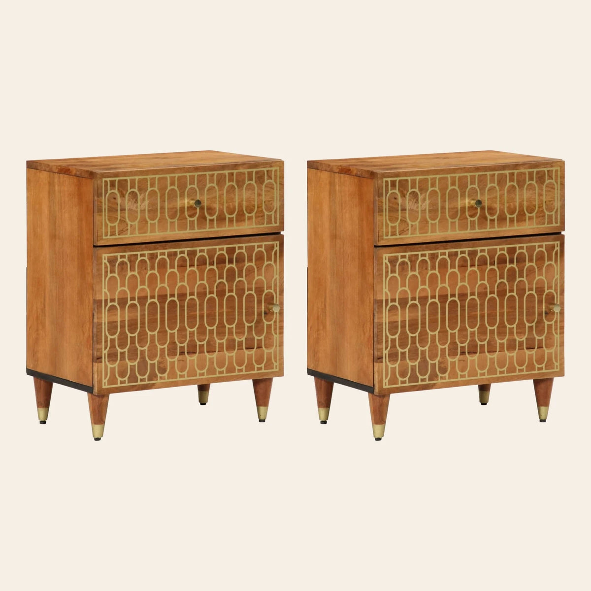 Table de chevet Lune Rousse manguier, lot de 2