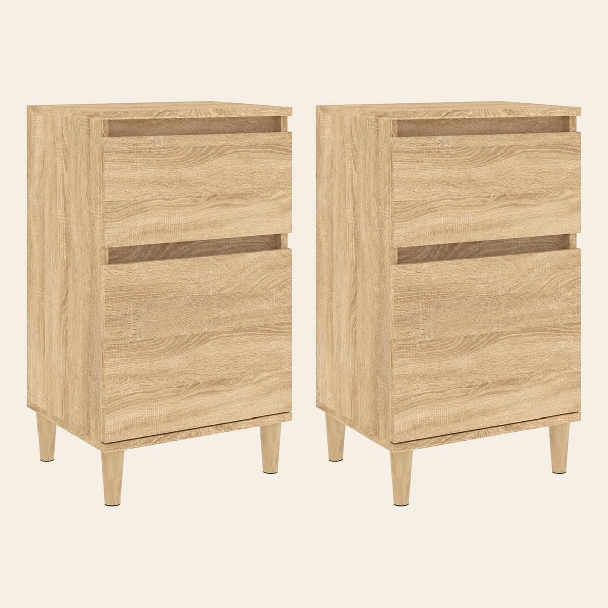 Table de chevet Nocturne chêne clair, lot de 2