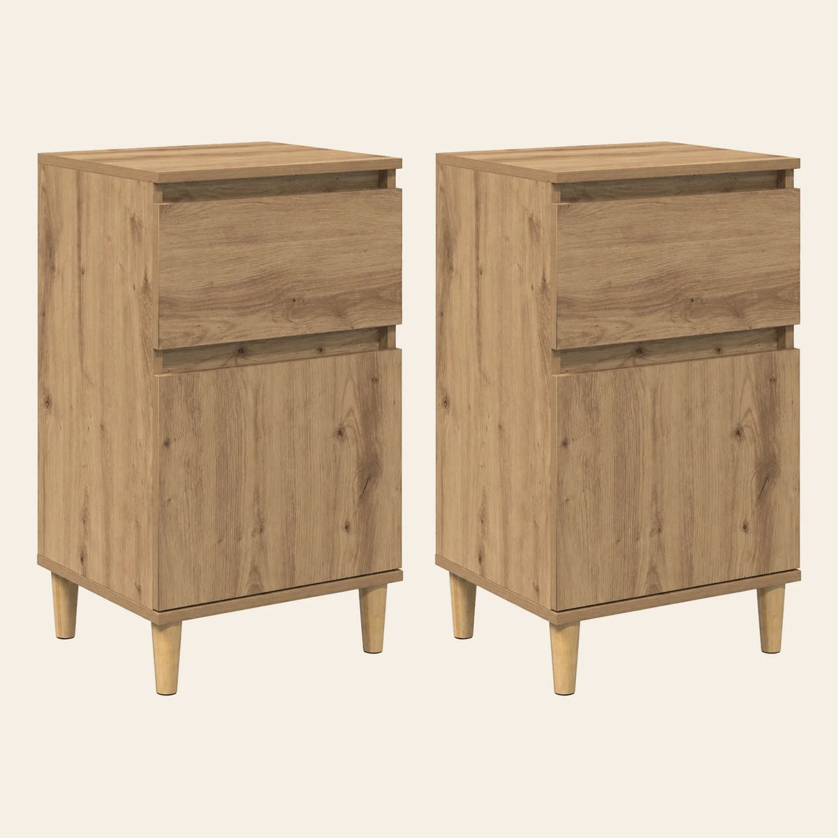 Table de chevet Nocturne chêne naturel, lot de 2