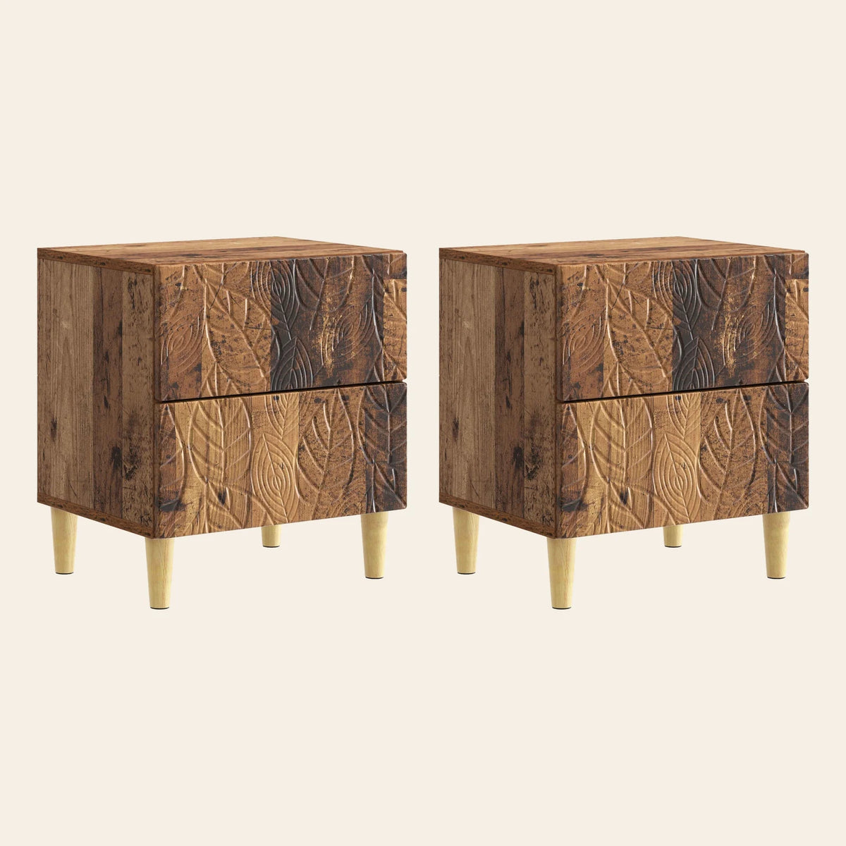 Table de chevet Songe bois vieilli, lot de 2